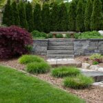 A professional landscaping job with stone path and stone steps.